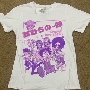 One piece Straw Hat Crew Kids T-Shirt - White & Purple